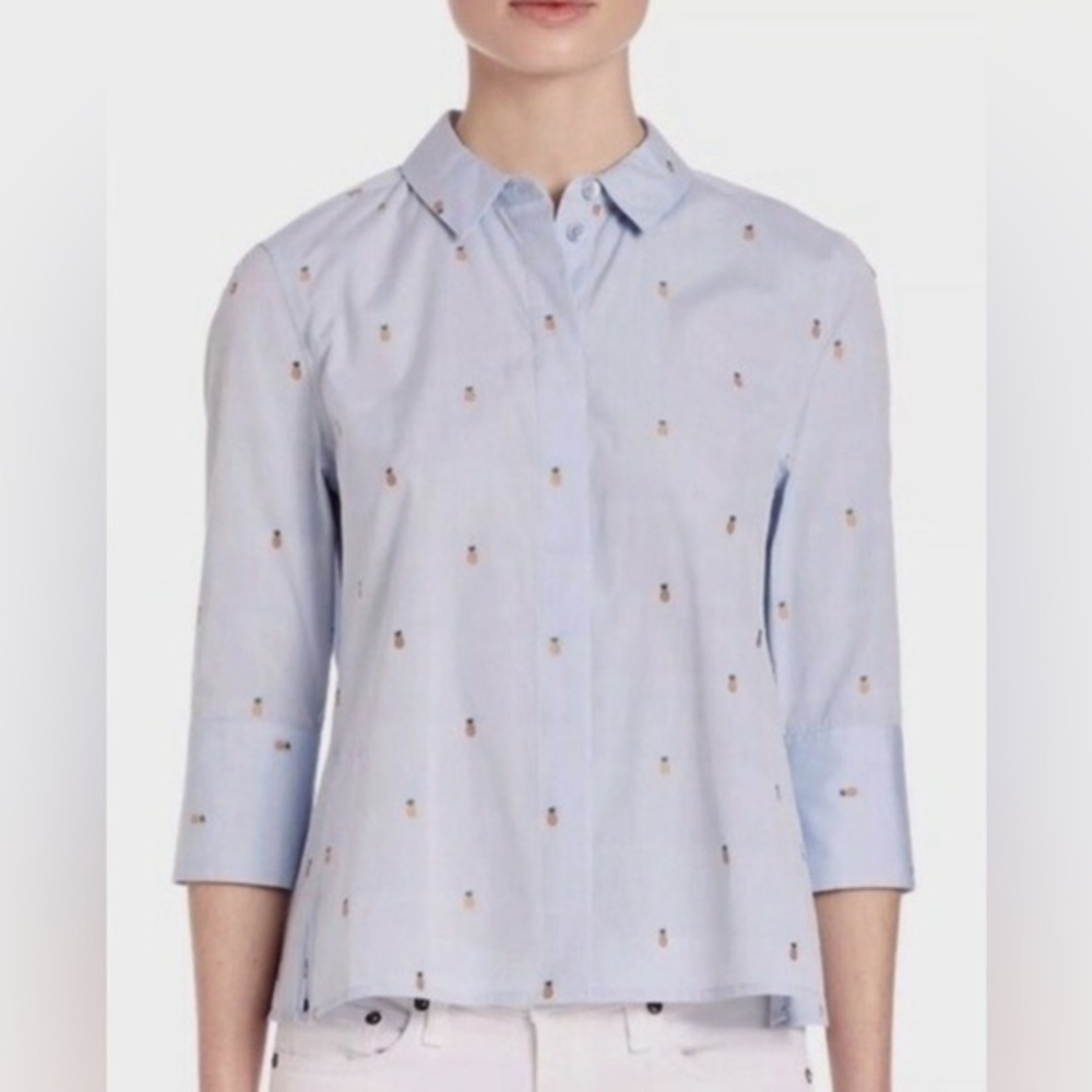 Equipment Femme Esme Embroidered Pineapple Blouse